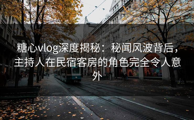 糖心vlog深度揭秘：秘闻风波背后，主持人在民宿客房的角色完全令人意外
