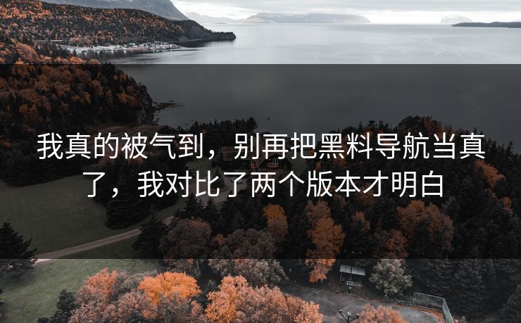 我真的被气到,别再把黑料导航当真了,我对比了两个版本才明白 我真的被气到,别再把黑料导航当真了,我对比了两个版本才明白